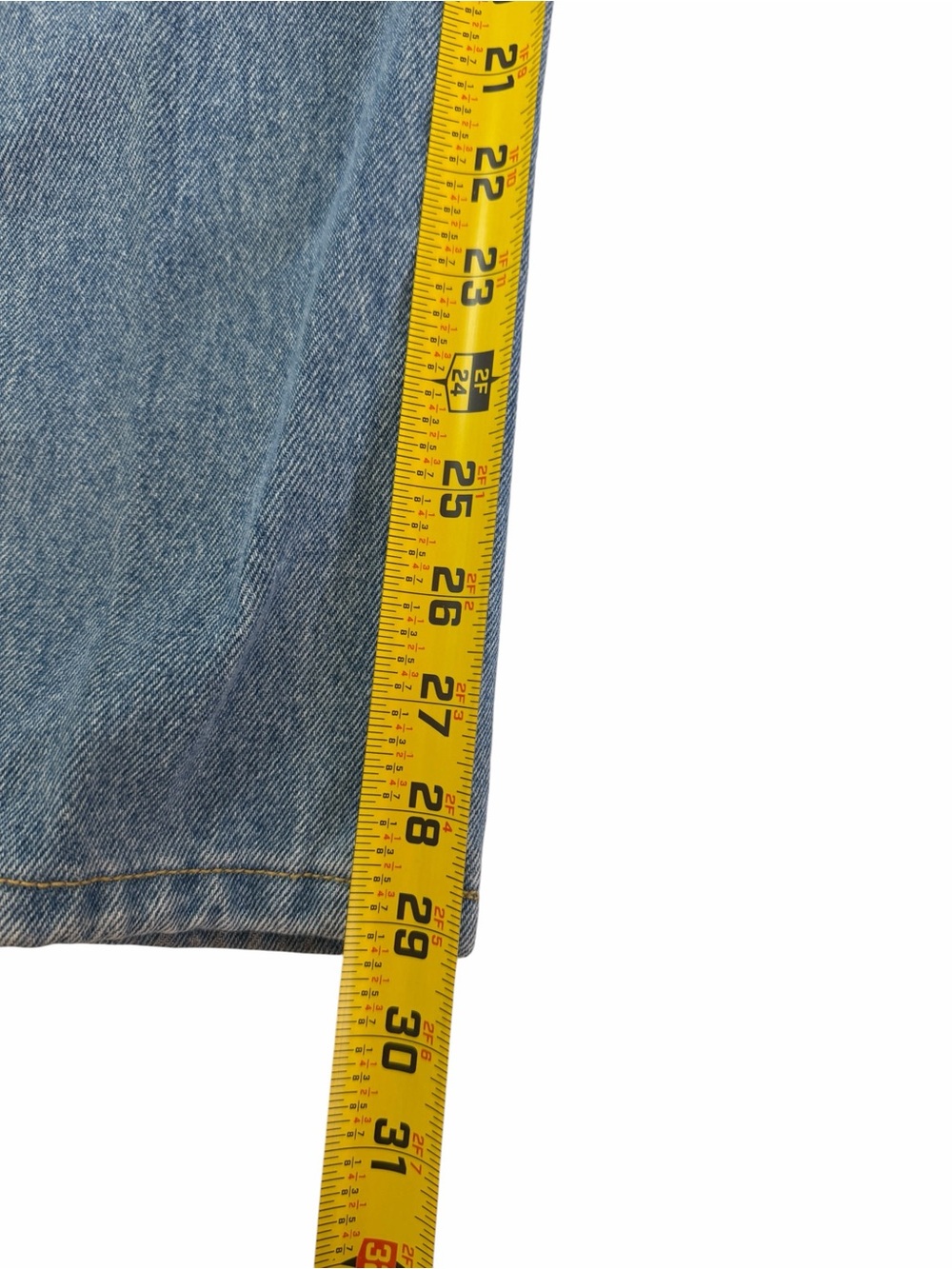 Fringe-Trim Straight-Leg Women's Jeans in Blue - Picture 8 of 12